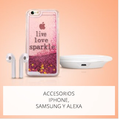 accesorios iphone, samsung y alexa